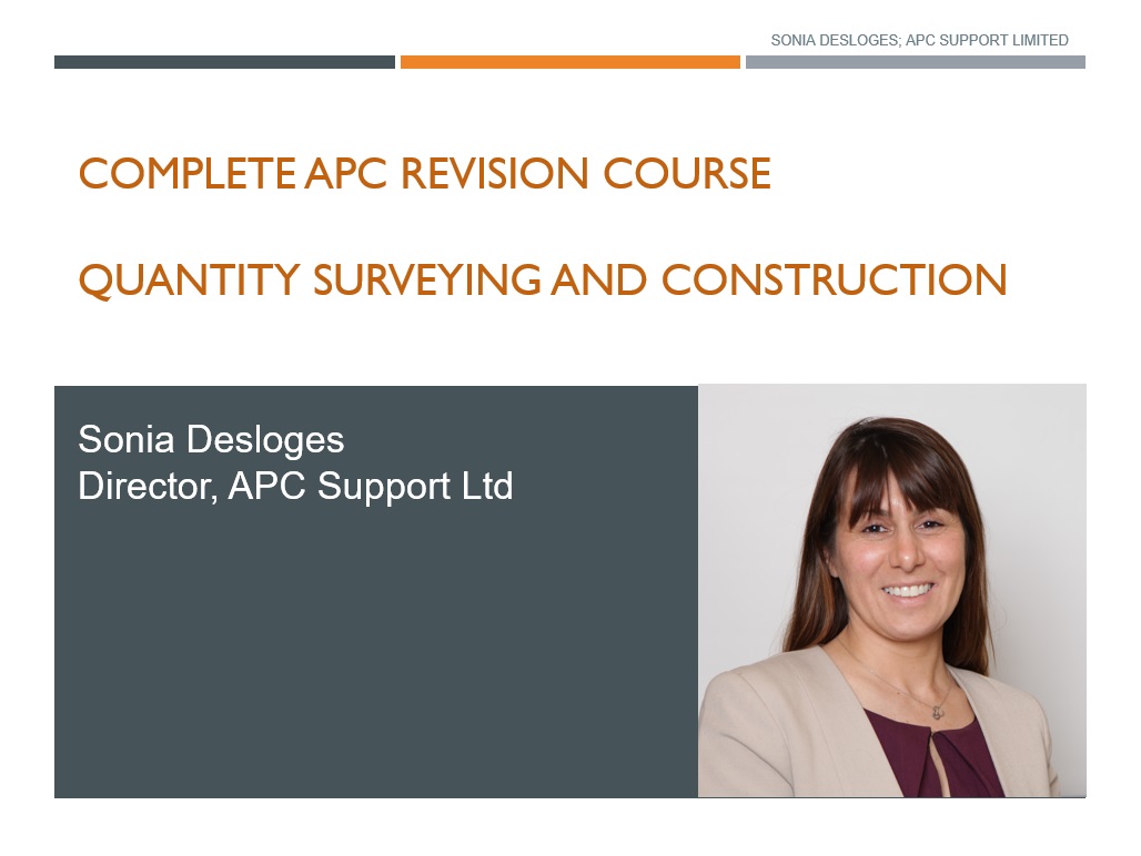 APC Quantity surveying revision