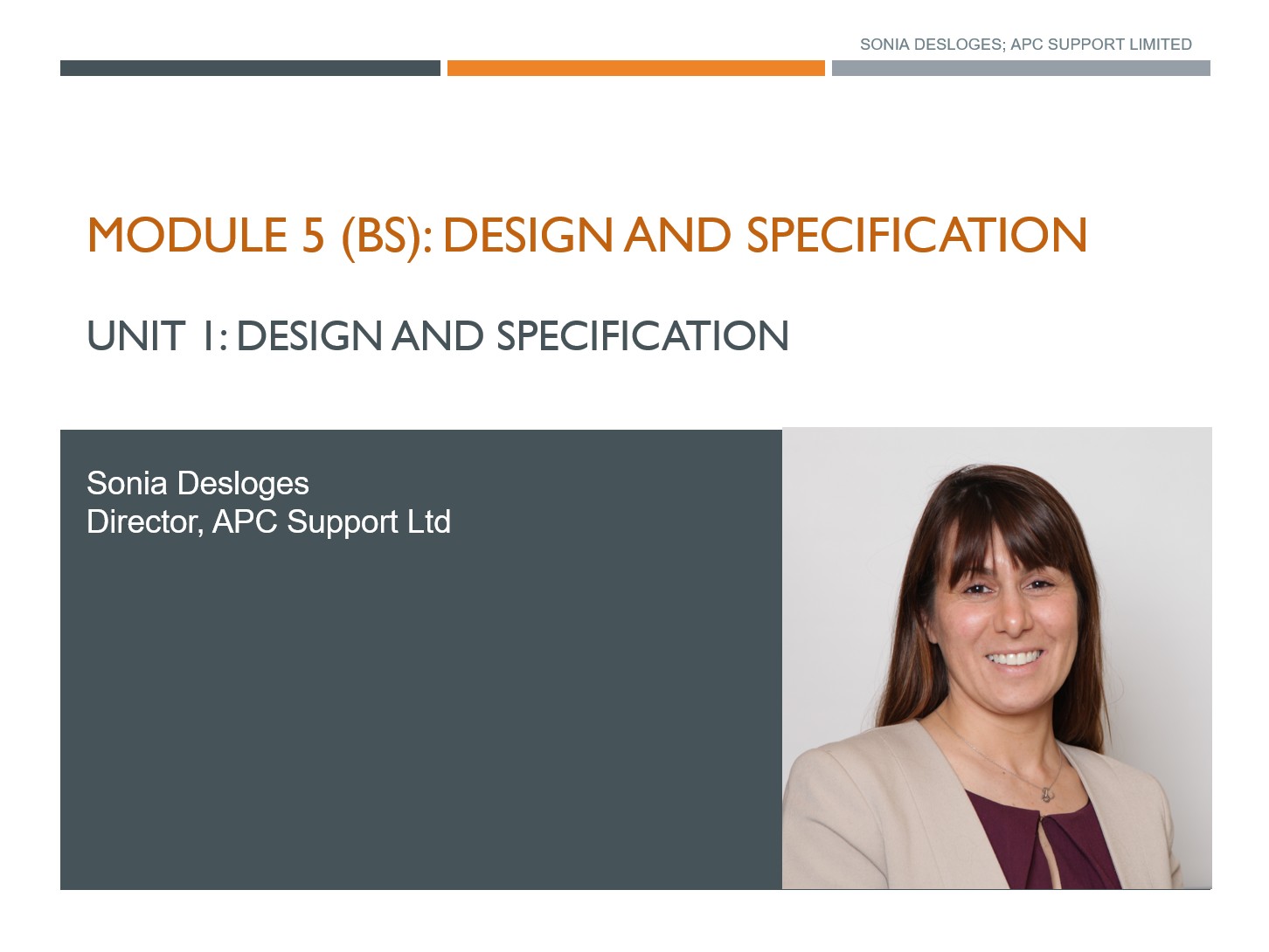 Module 5 BS: Design and Specification